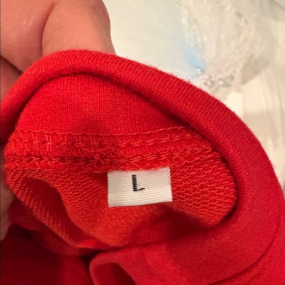 Terrier Graphic Dog Screen Print Sweatshirt L Red Long Sleeve Lightweight Top - Picture 6 of 6